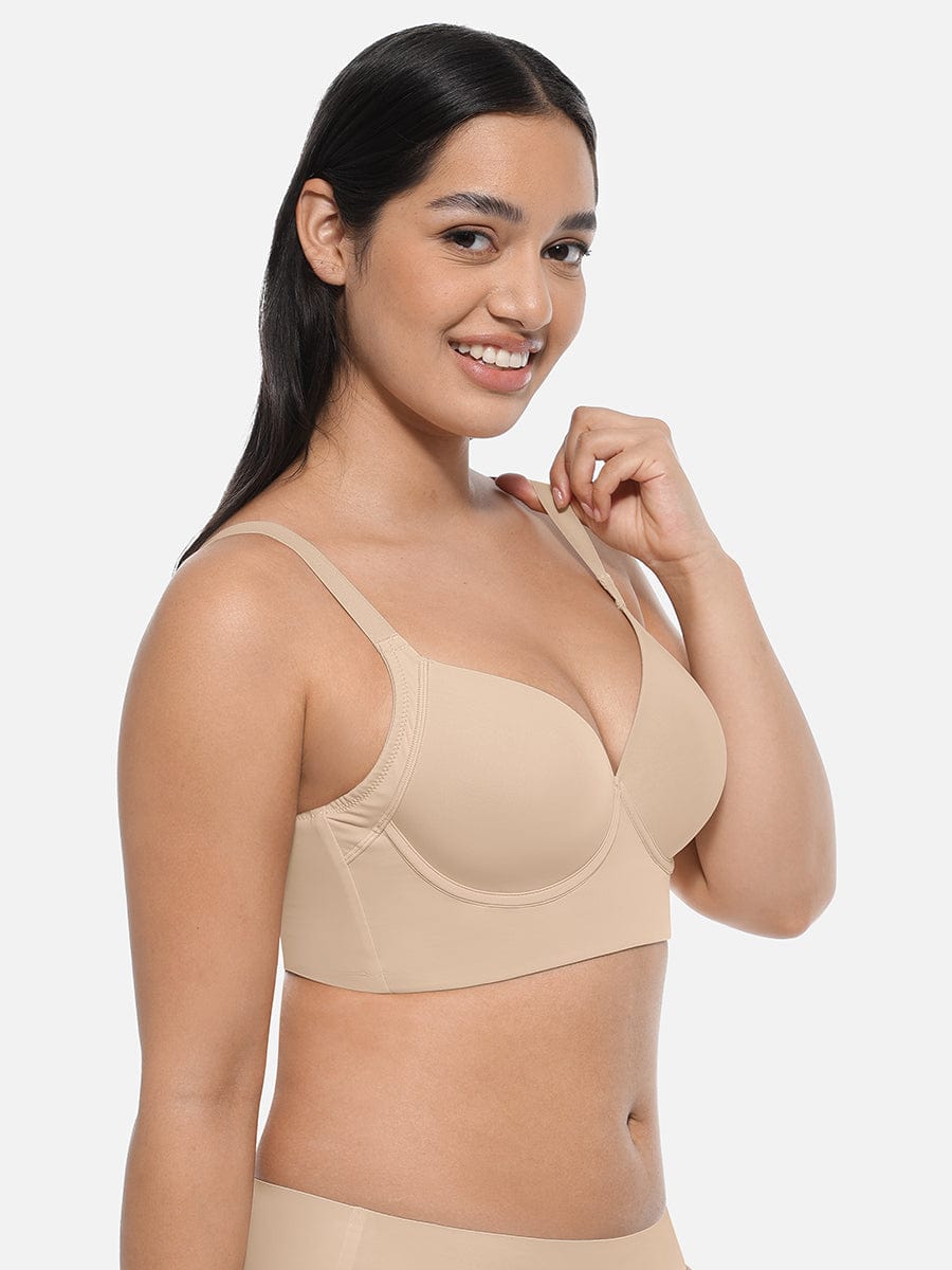 Women's Full-Coverage Bra – Underwire Push-Up Sculpting Skin Like Bra