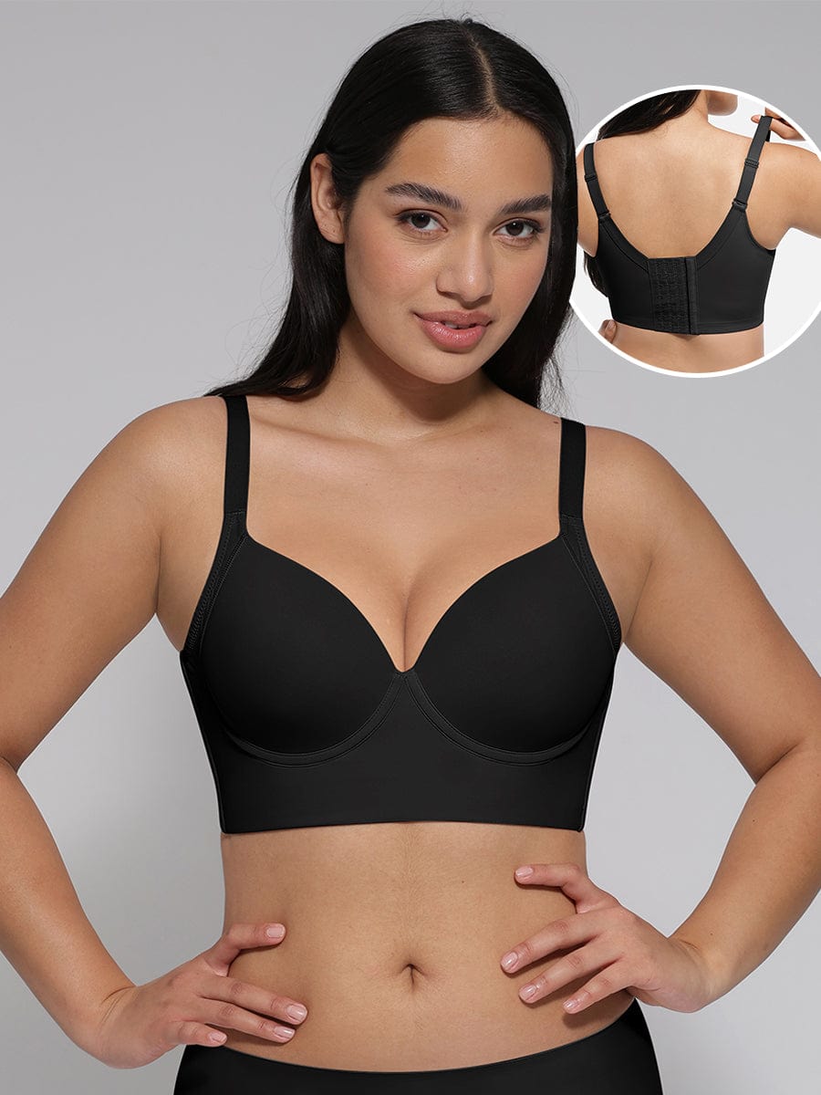 Women's Full-Coverage Bra – Underwire Push-Up Sculpting & Back-Fat Control