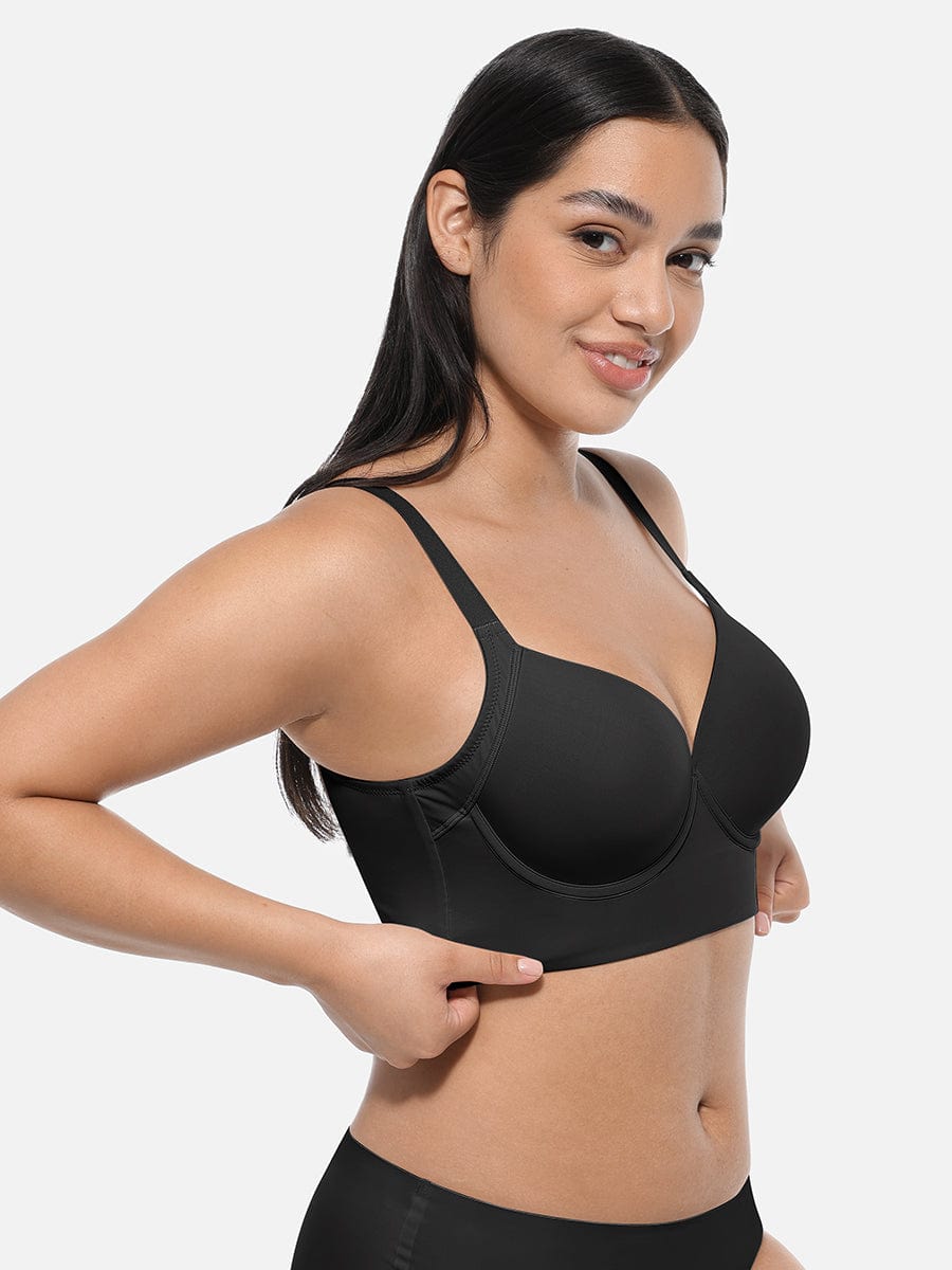 Women's Full-Coverage Bra – Underwire Push-Up Sculpting & Back-Fat Control