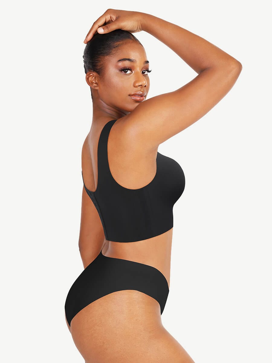 Women's Bra Tank Top – Fitted V-Neck Seamless Shapewear
