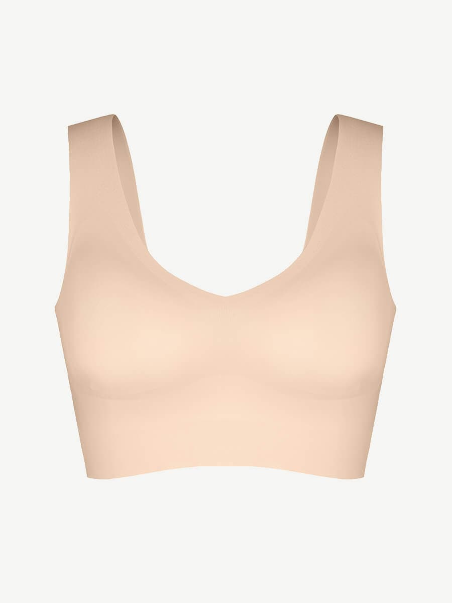Women's Bra Tank Top – Fitted V-Neck Seamless Shapewear