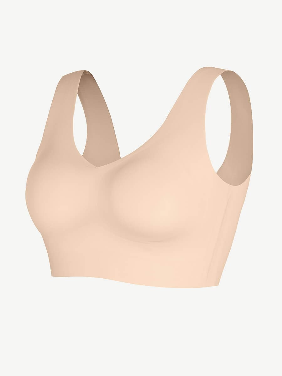 Women's Bra Tank Top – Fitted V-Neck Seamless Shapewear