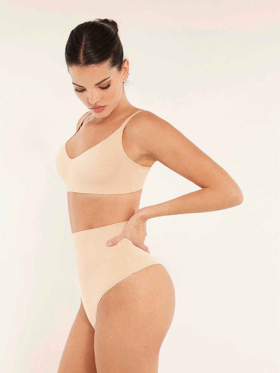 Women's Bralette – Seamless Underarm Smoothing V-Neck with Adjustable Straps
