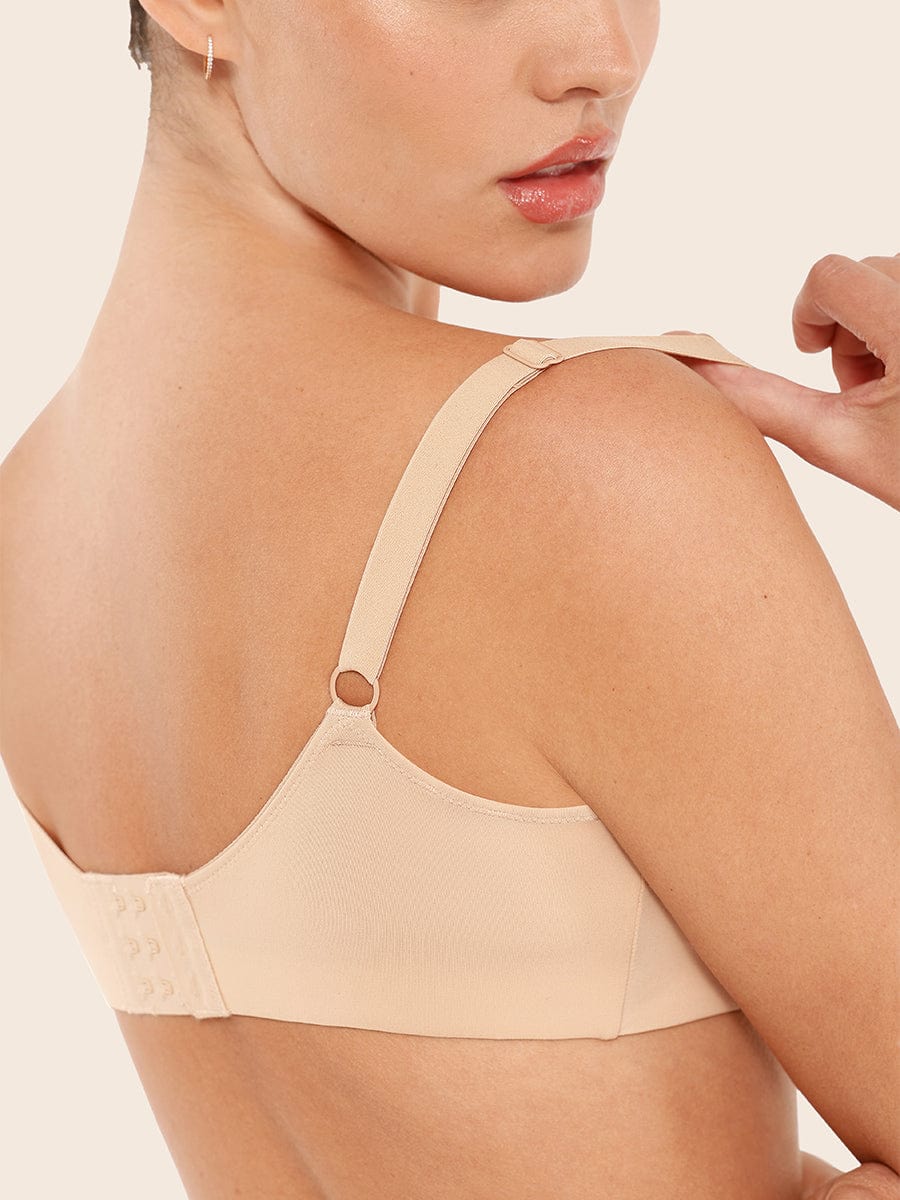 Women's Bralette – Seamless Underarm Smoothing V-Neck with Adjustable Straps
