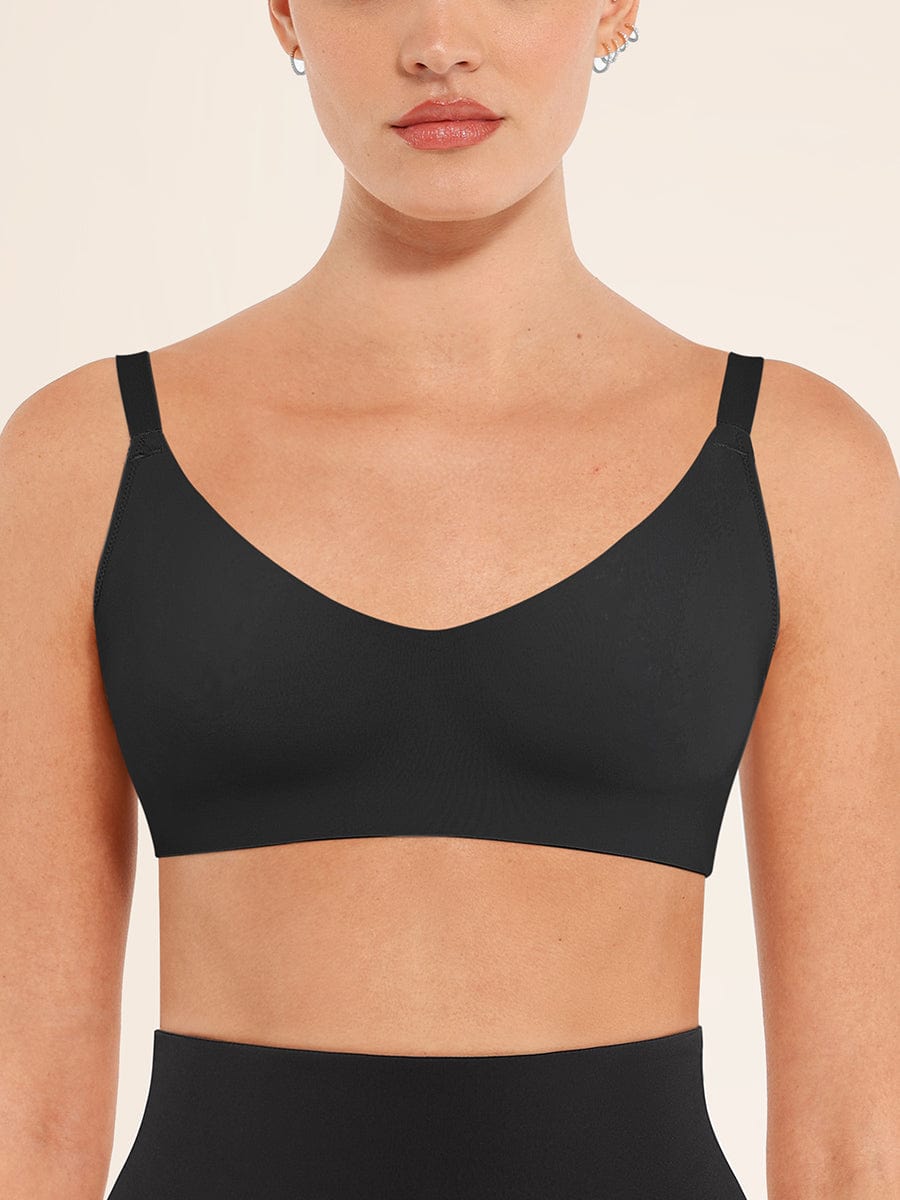 Women's Bralette – Seamless Underarm Smoothing V-Neck with Adjustable Straps