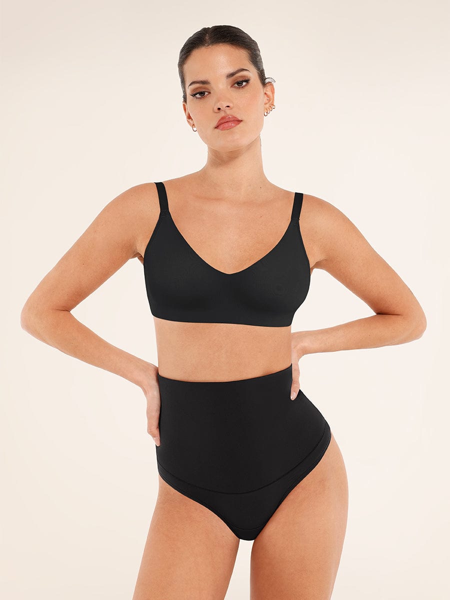 Women's Bralette – Seamless Underarm Smoothing V-Neck with Adjustable Straps
