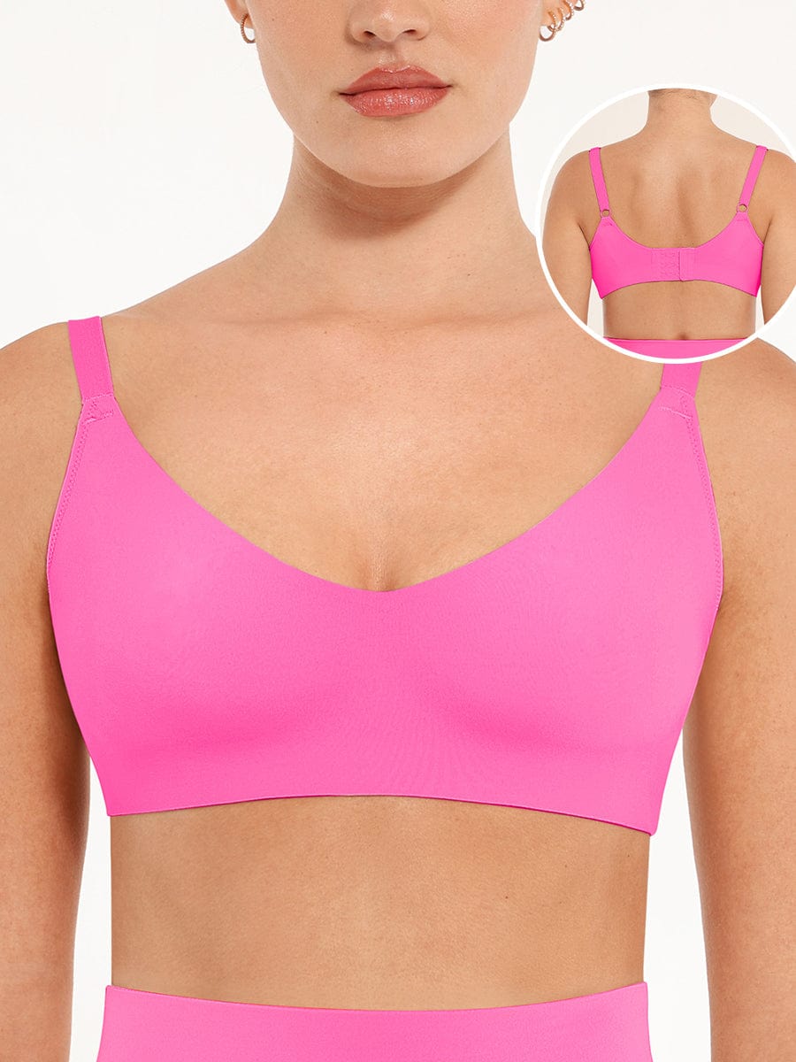 Women's Bralette – Seamless Underarm Smoothing V-Neck with Adjustable Straps