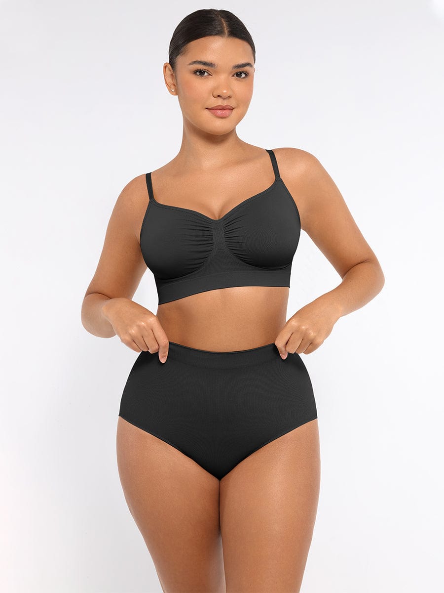 Women's High-Waist Briefs – Seamless Tummy Control & Antibacterial Hip Shapewear