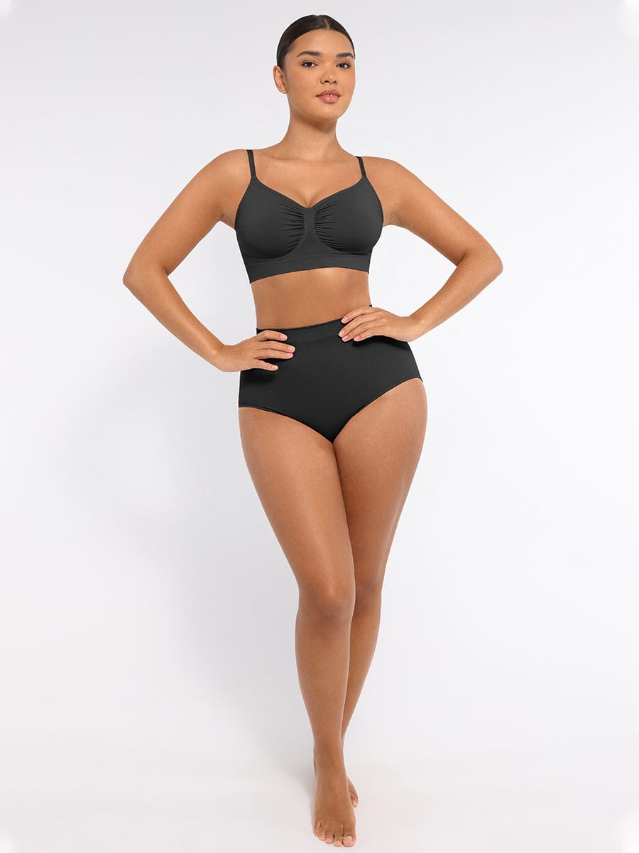 Women's High-Waist Briefs – Seamless Tummy Control & Antibacterial Hip Shapewear