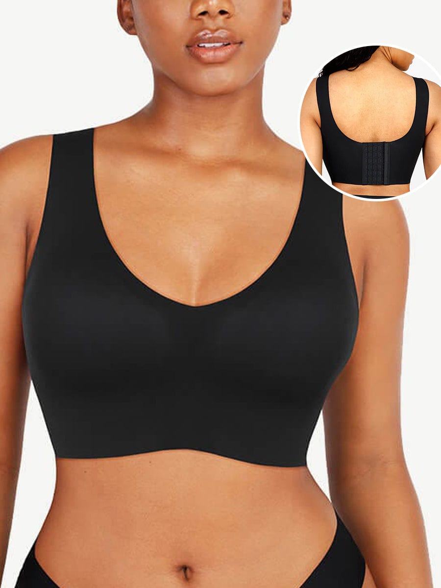 Women's Bra Tank Top – Fitted V-Neck Seamless Shapewear
