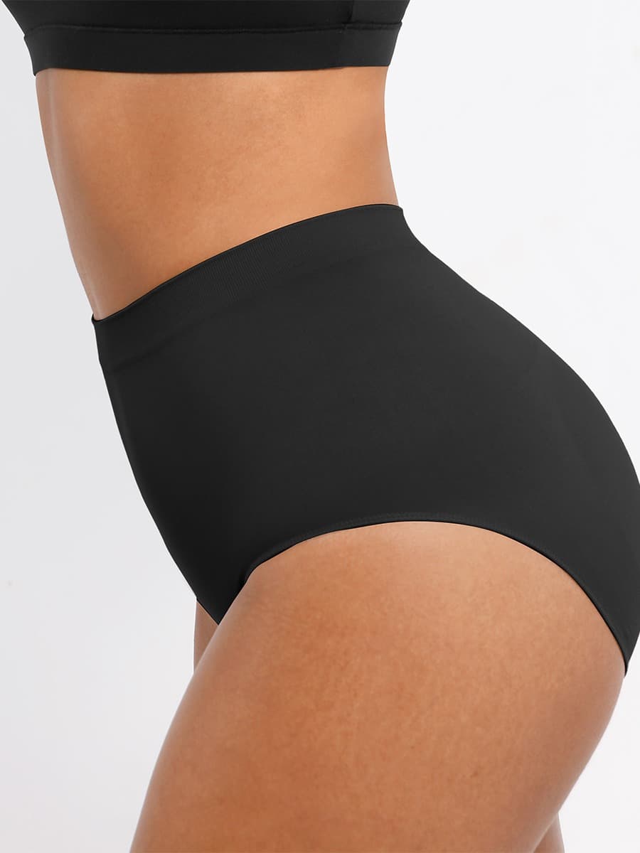 Women's High-Waist Briefs – Seamless Tummy Control & Antibacterial Hip Shapewear