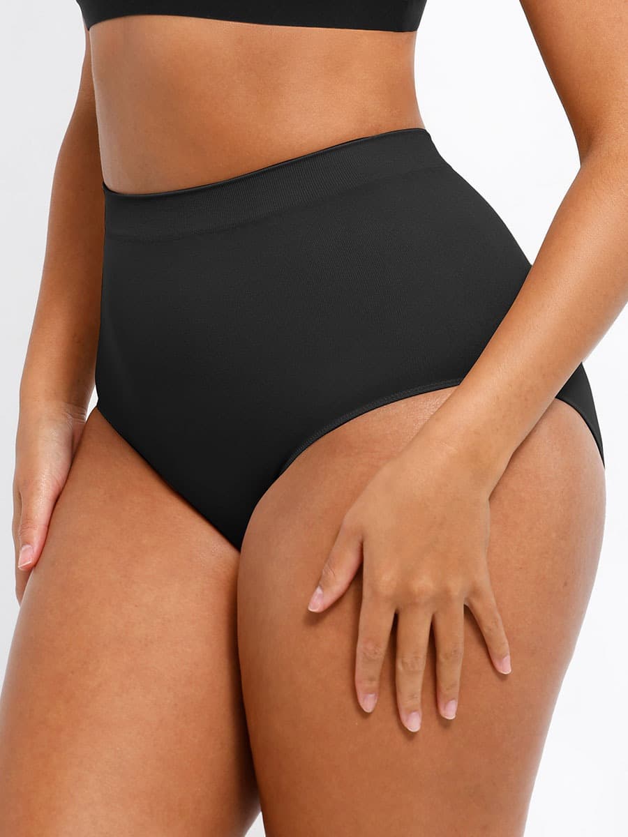 Women's High-Waist Briefs – Seamless Tummy Control & Antibacterial Hip Shapewear