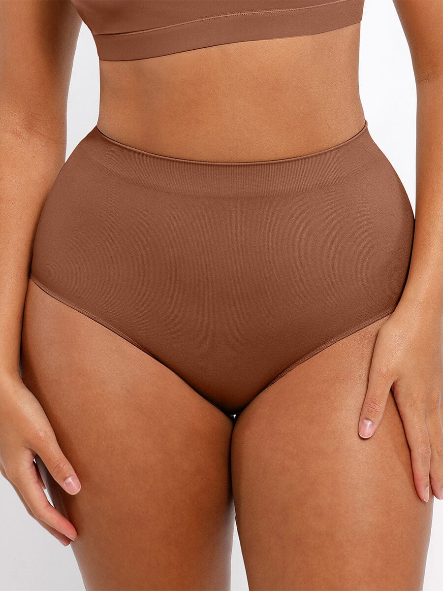 Women's High-Waist Briefs – Seamless Tummy Control & Antibacterial Hip Shapewear