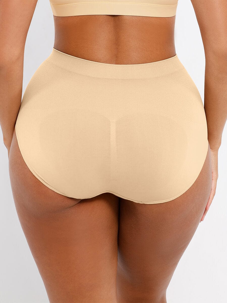 Women's High-Waist Briefs – Seamless Tummy Control & Antibacterial Hip Shapewear