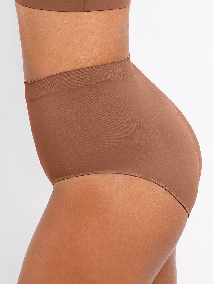 Women's High-Waist Briefs – Seamless Tummy Control & Antibacterial Hip Shapewear