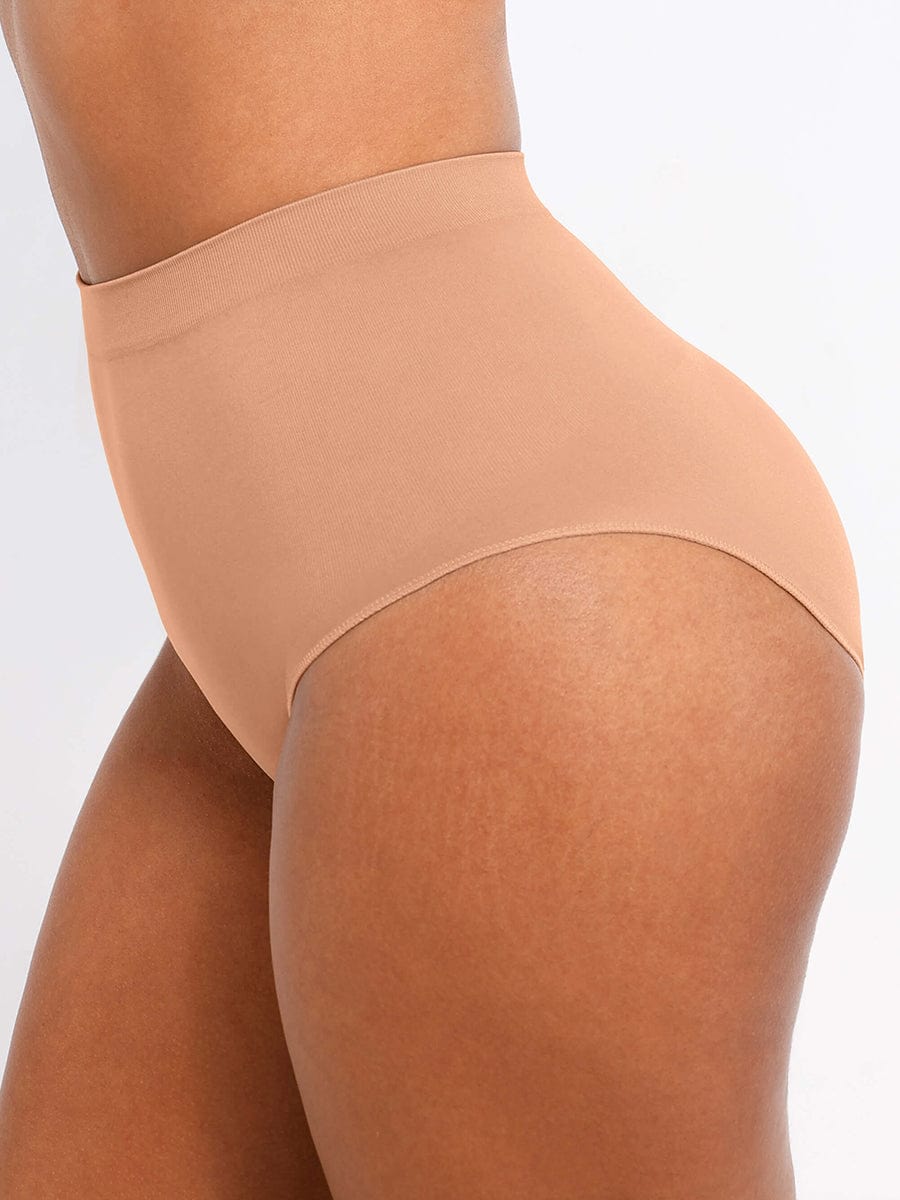 Women's High-Waist Briefs – Seamless Tummy Control & Antibacterial Hip Shapewear