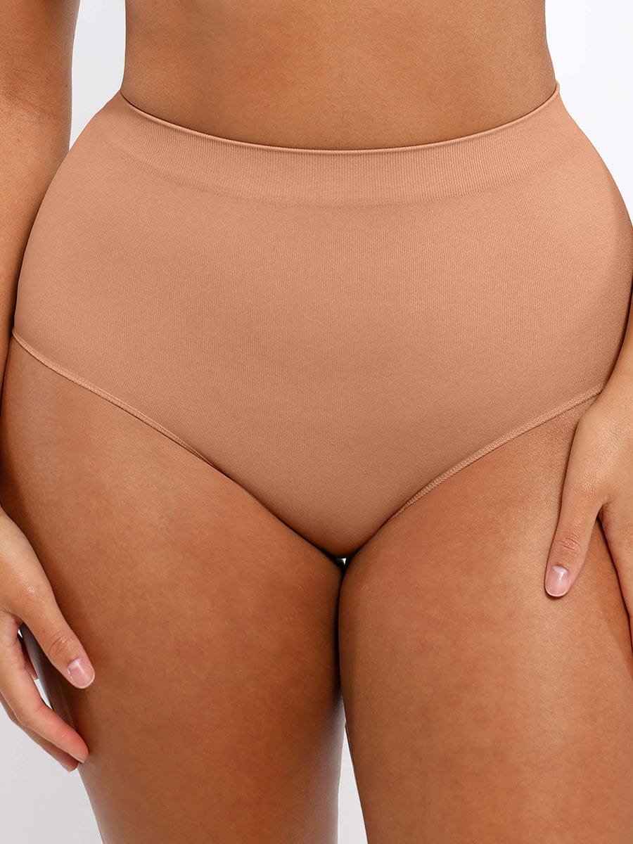 Women's High-Waist Briefs – Seamless Tummy Control & Antibacterial Hip Shapewear