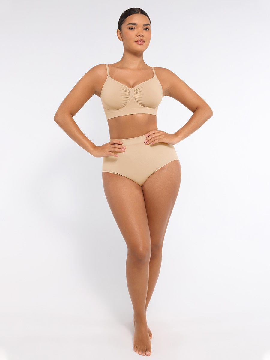Women's High-Waist Briefs – Seamless Tummy Control & Antibacterial Hip Shapewear