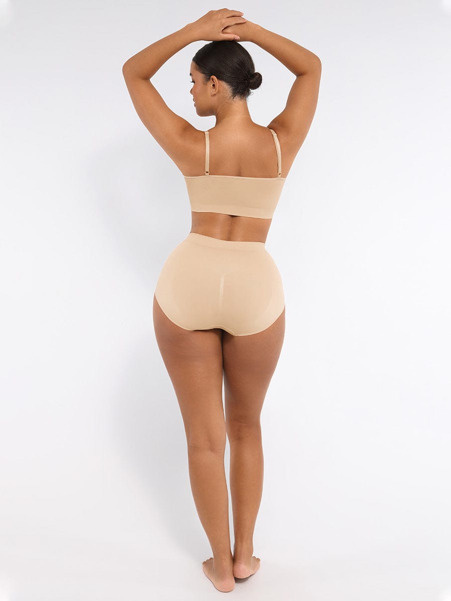 Women's High-Waist Briefs – Seamless Tummy Control & Antibacterial Hip Shapewear