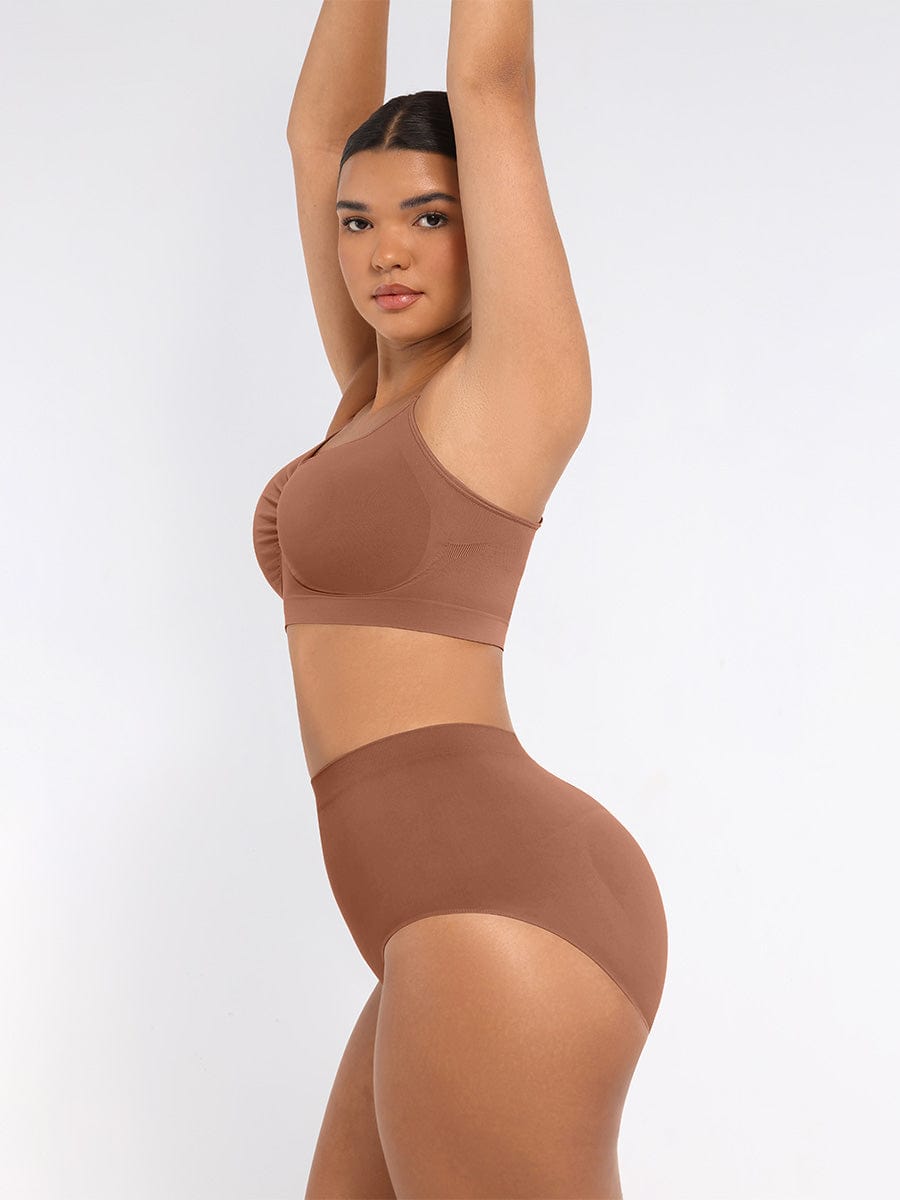 Women's High-Waist Briefs – Seamless Tummy Control & Antibacterial Hip Shapewear