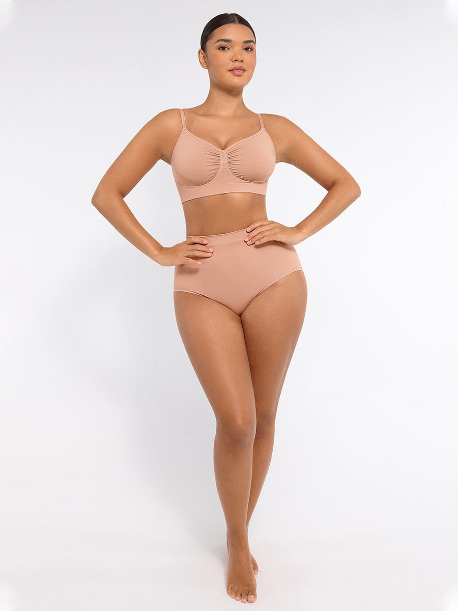 Women's High-Waist Briefs – Seamless Tummy Control & Antibacterial Hip Shapewear