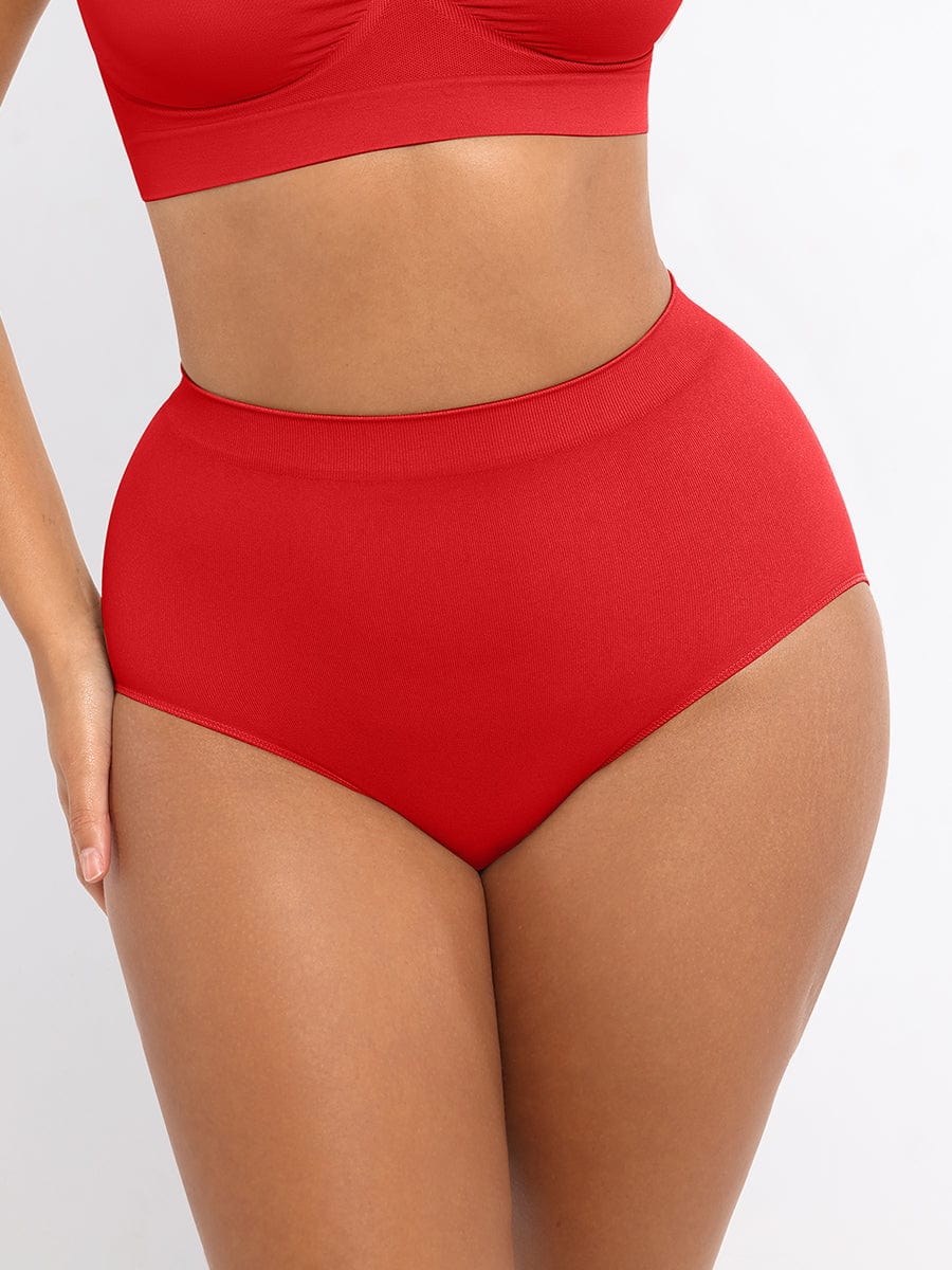 Women's High-Waist Briefs – Seamless Tummy Control & Antibacterial Hip Shapewear