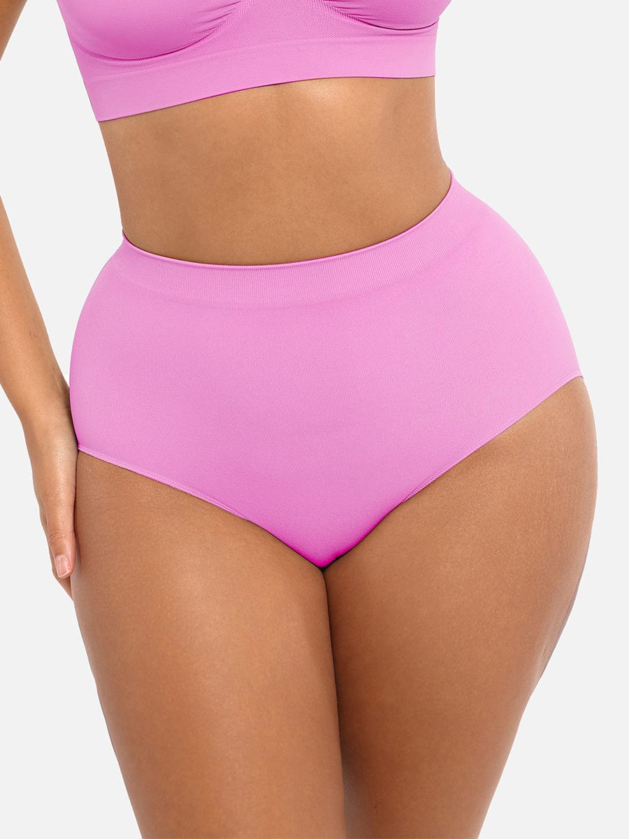 Women's High-Waist Briefs – Seamless Tummy Control & Antibacterial Hip Shapewear