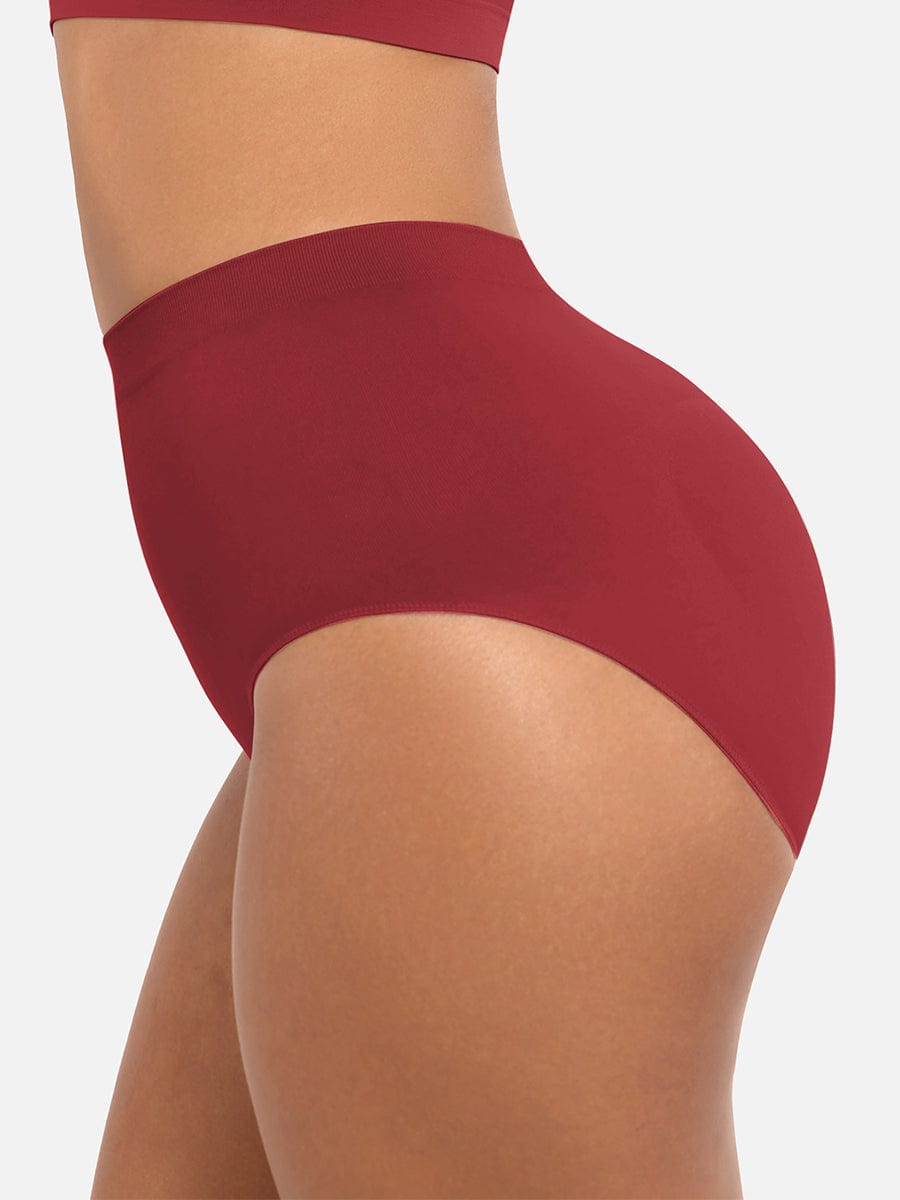 Women's High-Waist Briefs – Seamless Tummy Control & Antibacterial Hip Shapewear