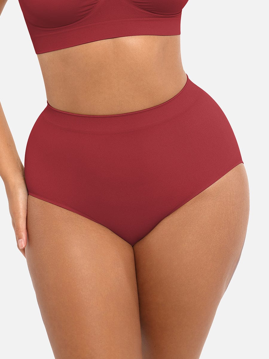 Women's High-Waist Briefs – Seamless Tummy Control & Antibacterial Hip Shapewear