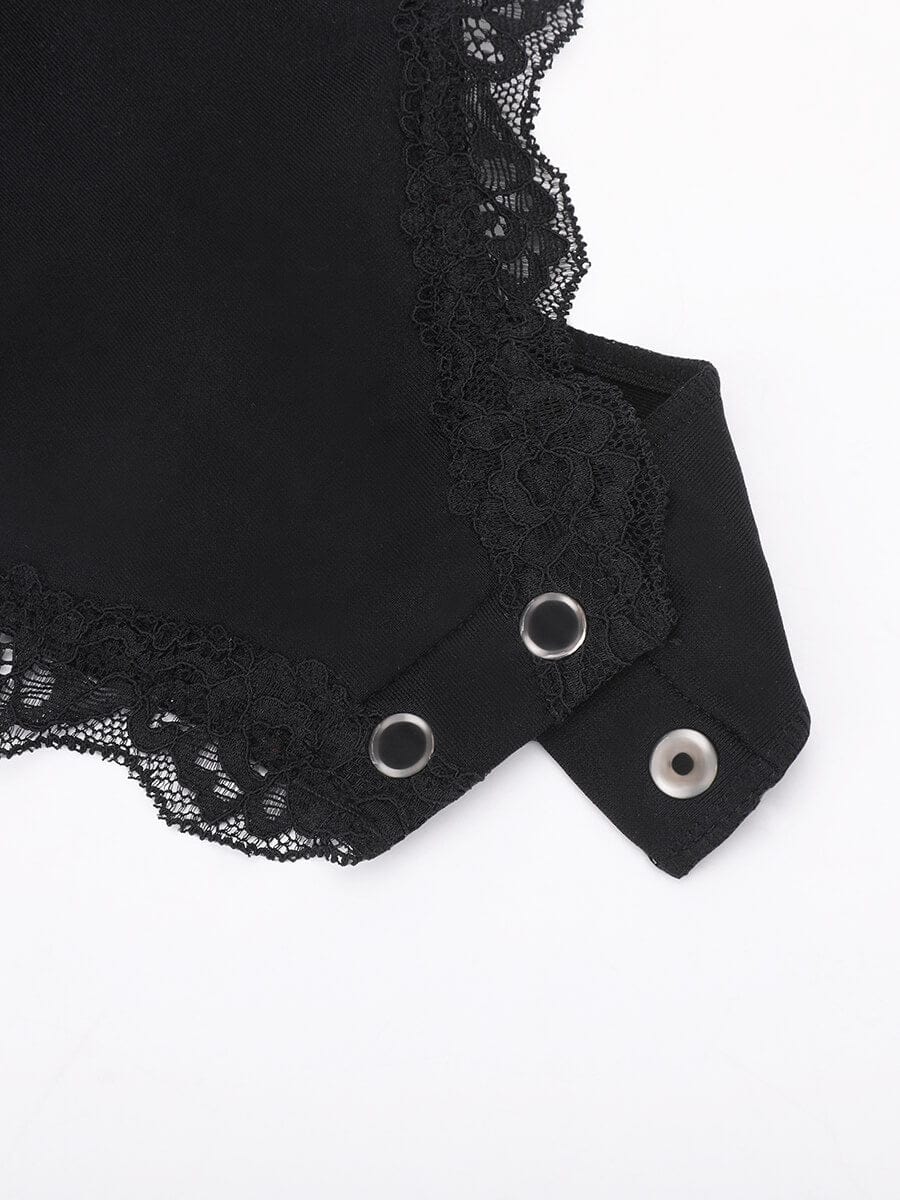 Women's Bodysuit – Seamless Lace Cami Waist & Abdomen Shaping Thong