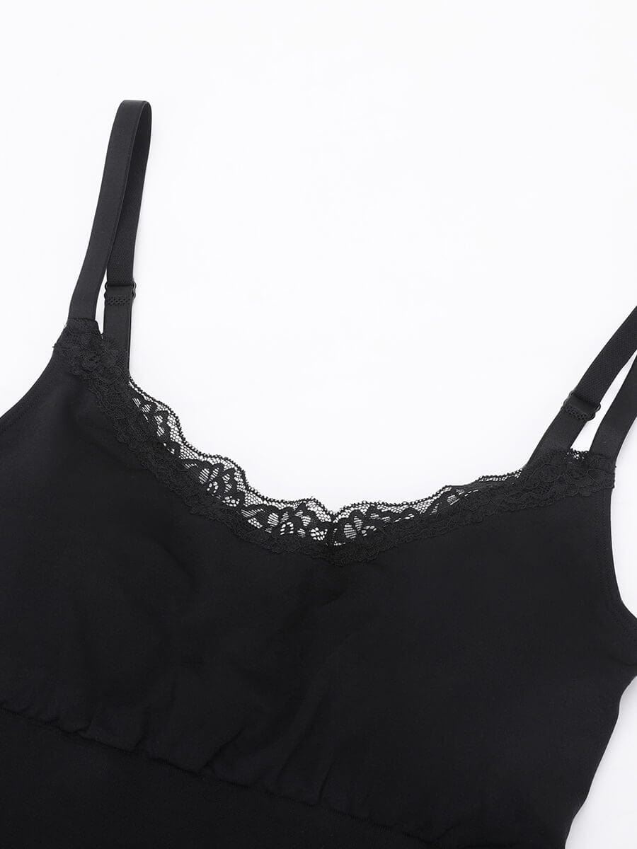 Women's Bodysuit – Seamless Lace Cami Waist & Abdomen Shaping Thong