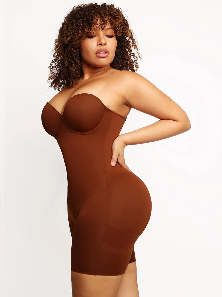 Women's Bodysuit – Back-Smoothing Underwire Push-Up Strapless Shapewear