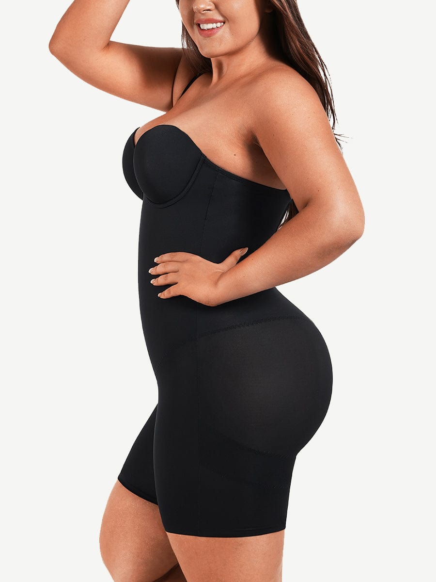 Women's Bodysuit – Back-Smoothing Underwire Push-Up Strapless Shapewear