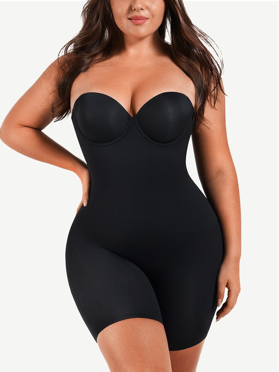 Women's Bodysuit – Back-Smoothing Underwire Push-Up Strapless Shapewear