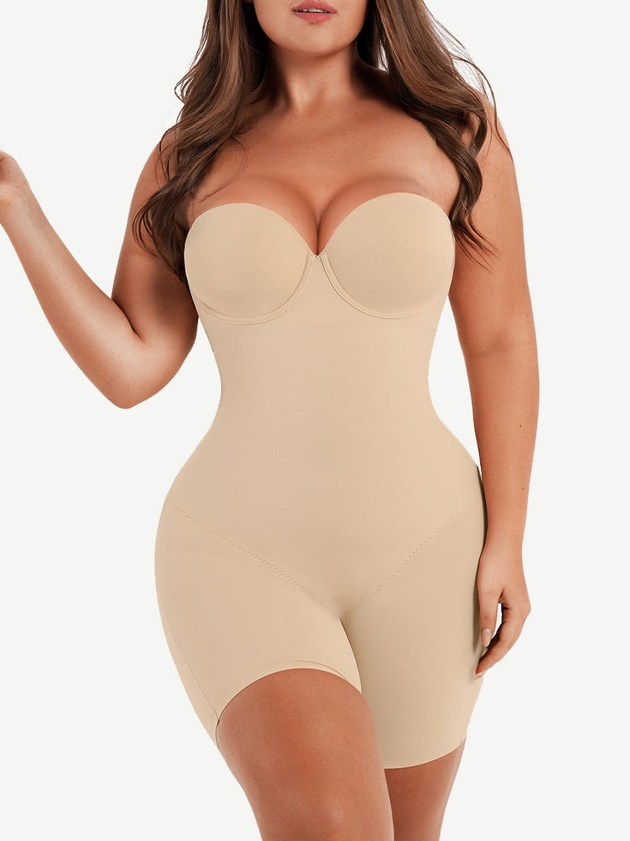 Women's Bodysuit – Back-Smoothing Underwire Push-Up Strapless Shapewear