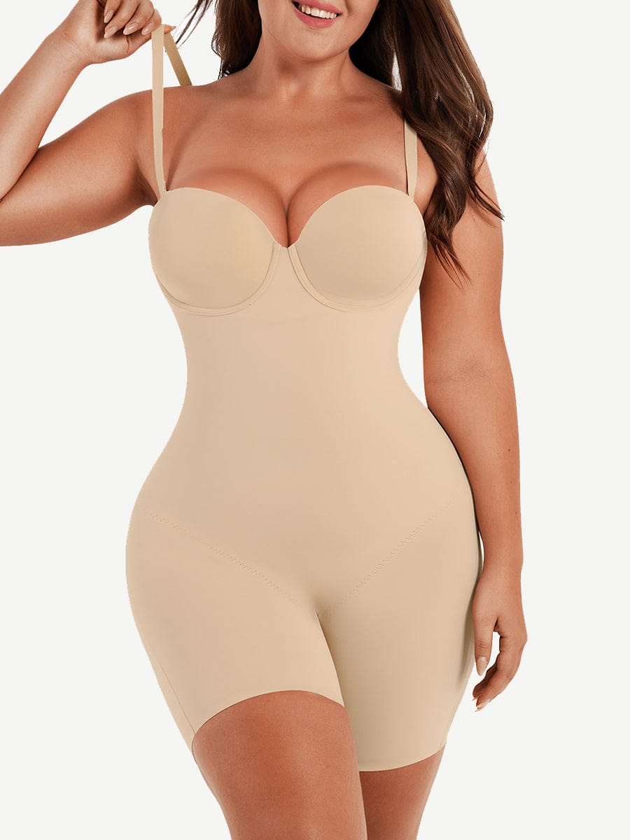 Women's Bodysuit – Back-Smoothing Underwire Push-Up Strapless Shapewear