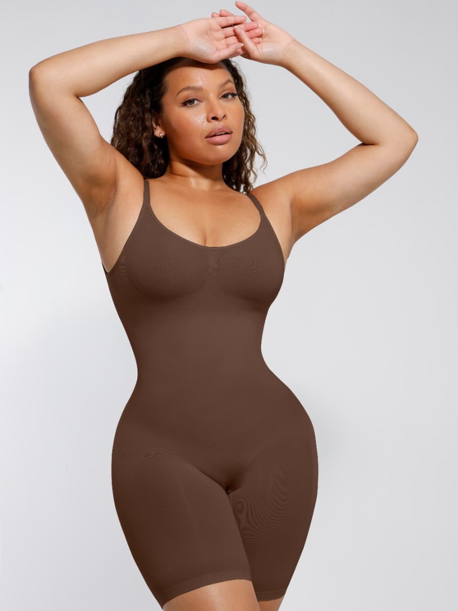 Women's Seamless Shapewear – Sculpting Open-Back Boxer with Covered Chest
