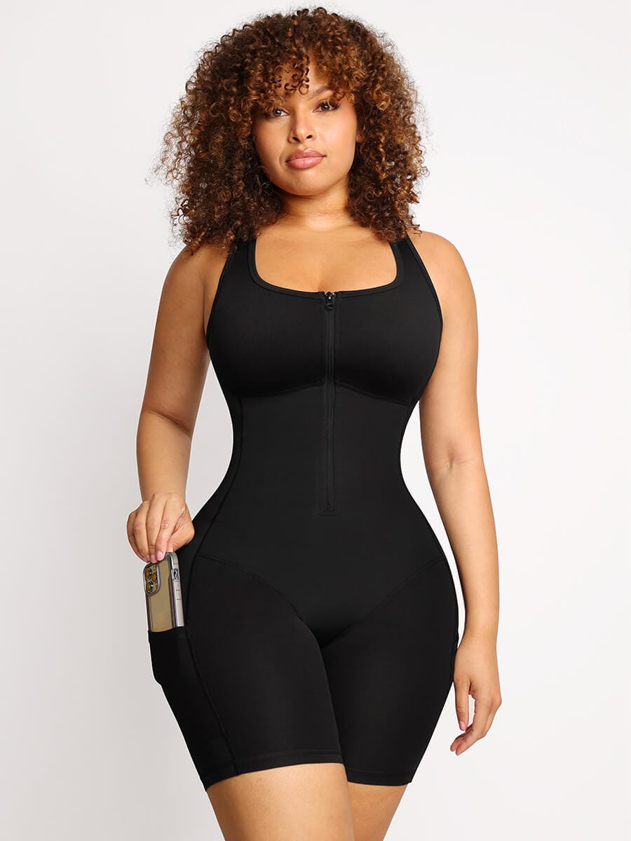 Women's Bodyshaper – Stretch Athletic Sauna Design with Pockets Shapewear