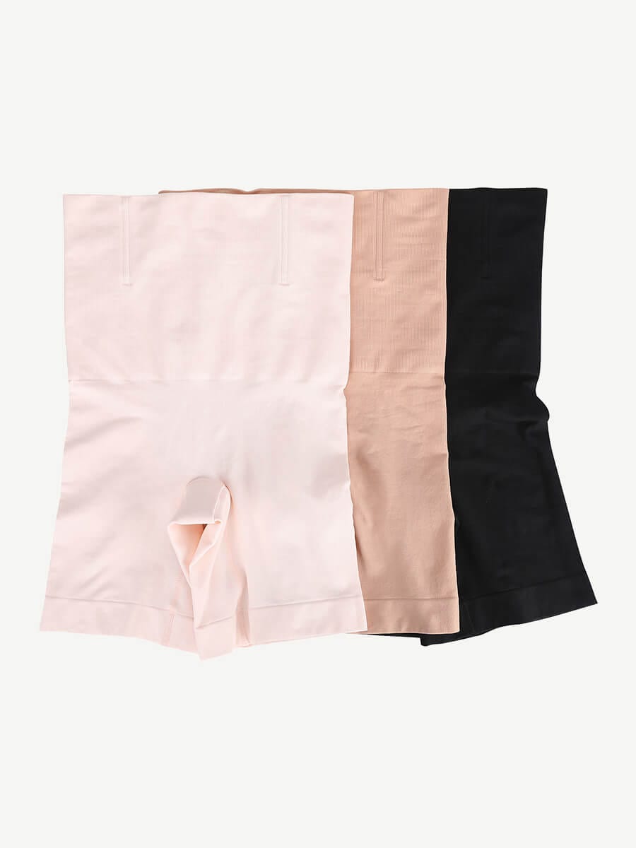 Women's Shapewear Shorts – Seamless Double-Layer Tummy Panel with 4 Steel Bones