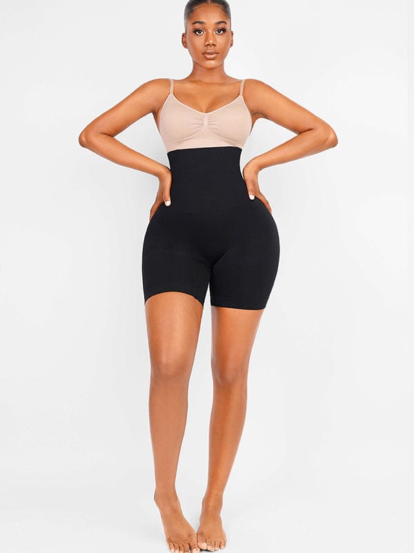 Women's Shapewear Shorts – Seamless Double-Layer Tummy Panel with 4 Steel Bones