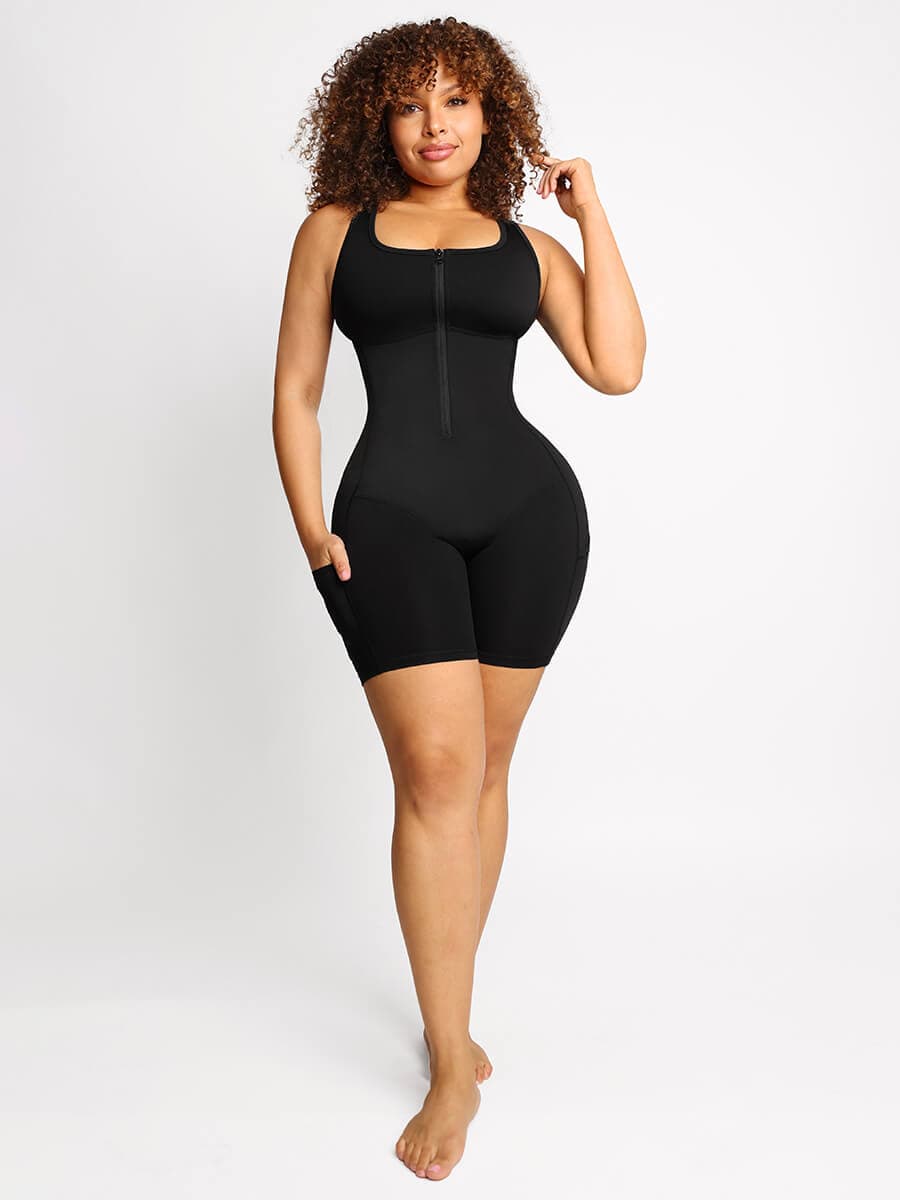 Women's Bodyshaper – Stretch Athletic Sauna Design with Pockets Shapewear