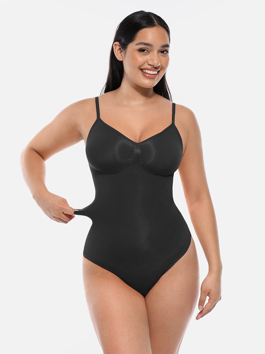 Women's Seamless Bodysuit – Sculpting Covered-Bust Jumpsuit Thong Shapewear