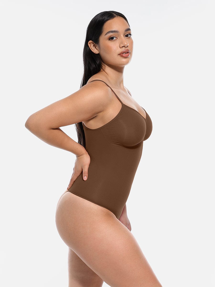Women's Seamless Bodysuit – Sculpting Covered-Bust Jumpsuit Thong Shapewear