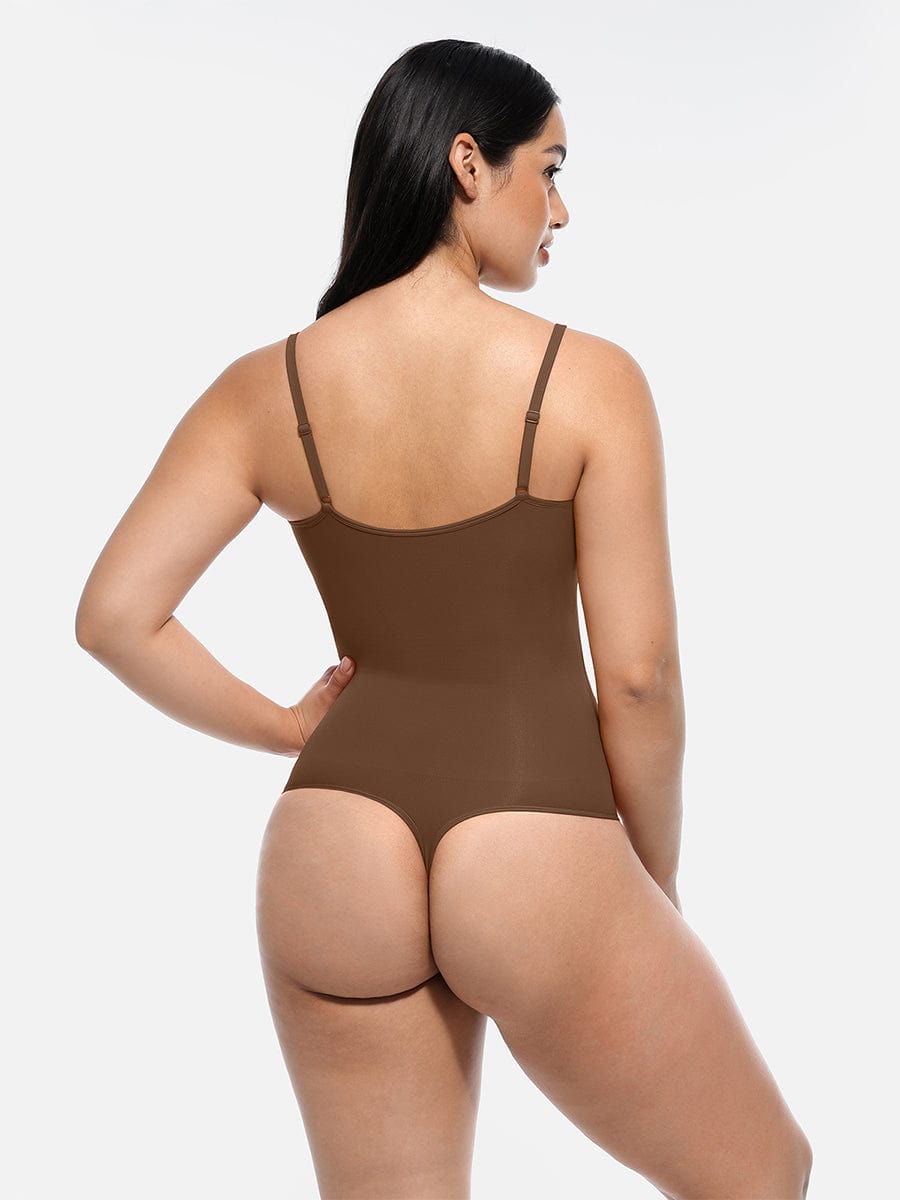 Women's Seamless Bodysuit – Sculpting Covered-Bust Jumpsuit Thong Shapewear