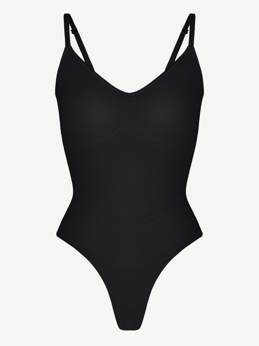 Women's Seamless Bodysuit – Sculpting Covered-Bust Jumpsuit Thong Shapewear