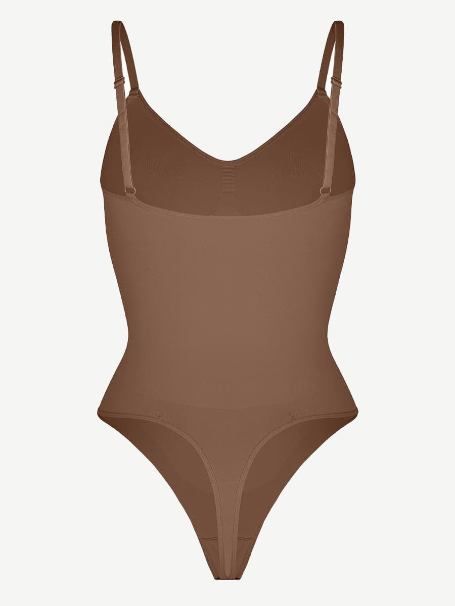 Women's Seamless Bodysuit – Sculpting Covered-Bust Jumpsuit Thong Shapewear