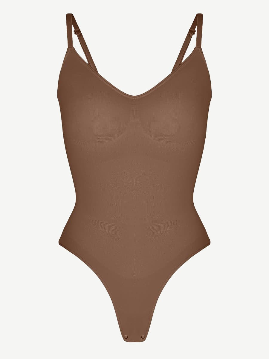 Women's Seamless Bodysuit – Sculpting Covered-Bust Jumpsuit Thong Shapewear