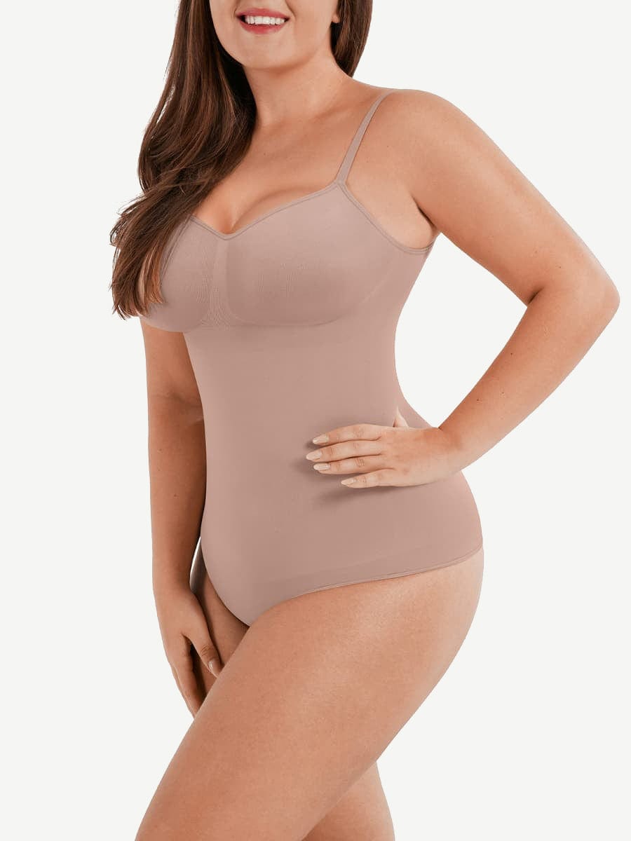 Women's Seamless Bodysuit – Sculpting Covered-Bust Jumpsuit Thong Shapewear