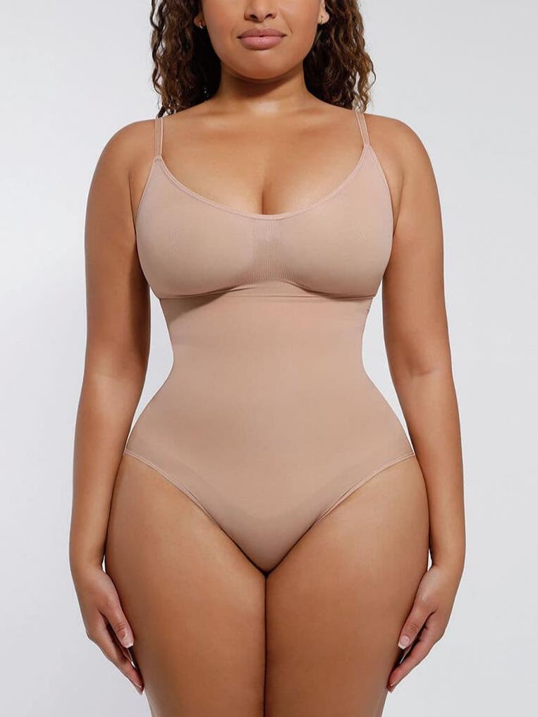 Women's Seamless Bodysuit – Sculpting Covered-Bust Jumpsuit Thong Shapewear