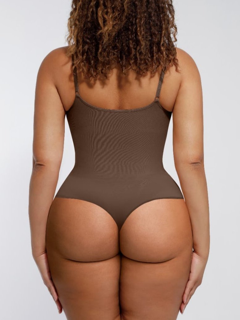 Women's Seamless Bodysuit – Sculpting Covered-Bust Jumpsuit Thong Shapewear
